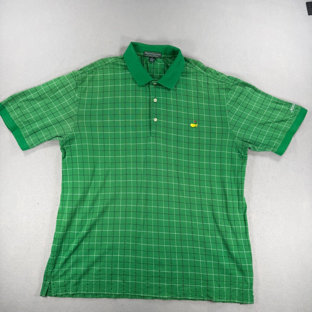 Masters Collection Green Grid Pima Cotton Polo Shirt Mens XL Augusta National